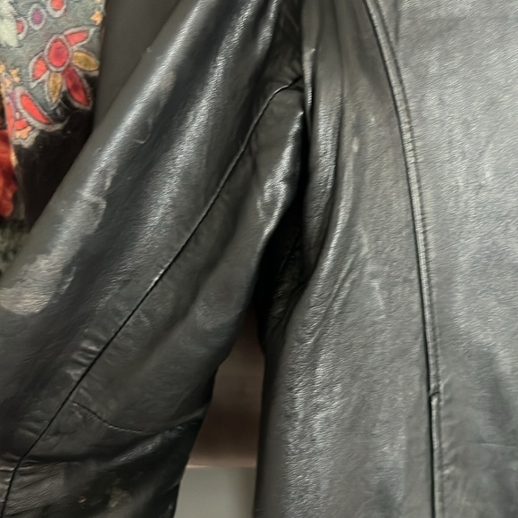 90s y2k buttery black genuine leather jacket - Picture 9 of 11